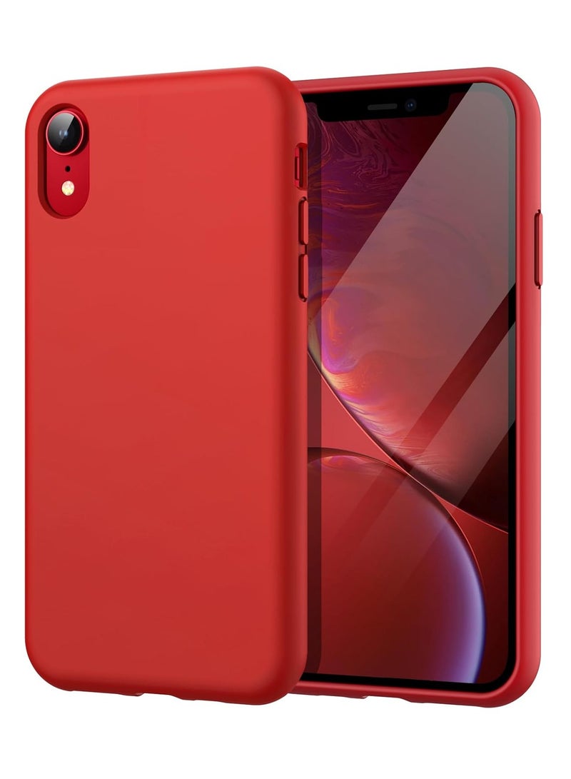 DUSALA iPhone XR Case, Liquid Silicone Phone Case for iPhone XR 6.1 Inch, Colorful Silky-Soft Protective Cover(Red) - Image 1