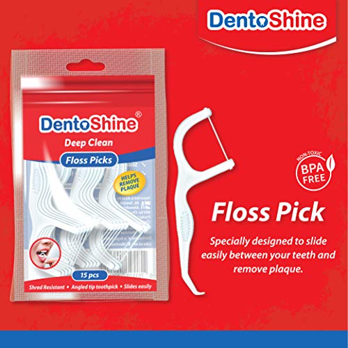 DentoShine Deep Clean Floss Picks - 50 ct CAN x 2, 15 ct Resealable Bag x 4, (Pack of 6) - Image 3