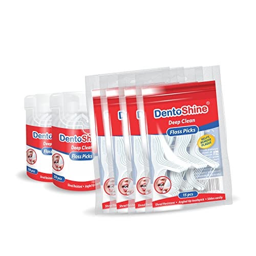 DentoShine Deep Clean Floss Picks - 50 ct CAN x 2, 15 ct Resealable Bag x 4, (Pack of 6) - Image 1