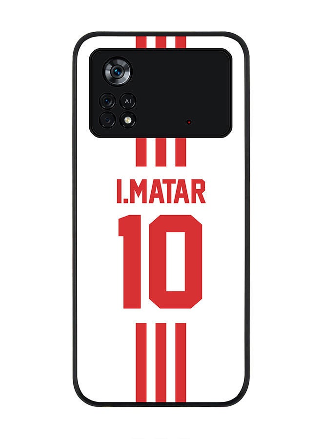 Stylizedd Rugged Black edge case for Poco M4 Pro 4G Slim fit Soft Case Flexible Rubber Edges Anti Drop TPU Gel Thin Cover - Football Team - UAE Player Name - I.Matar - Image 1