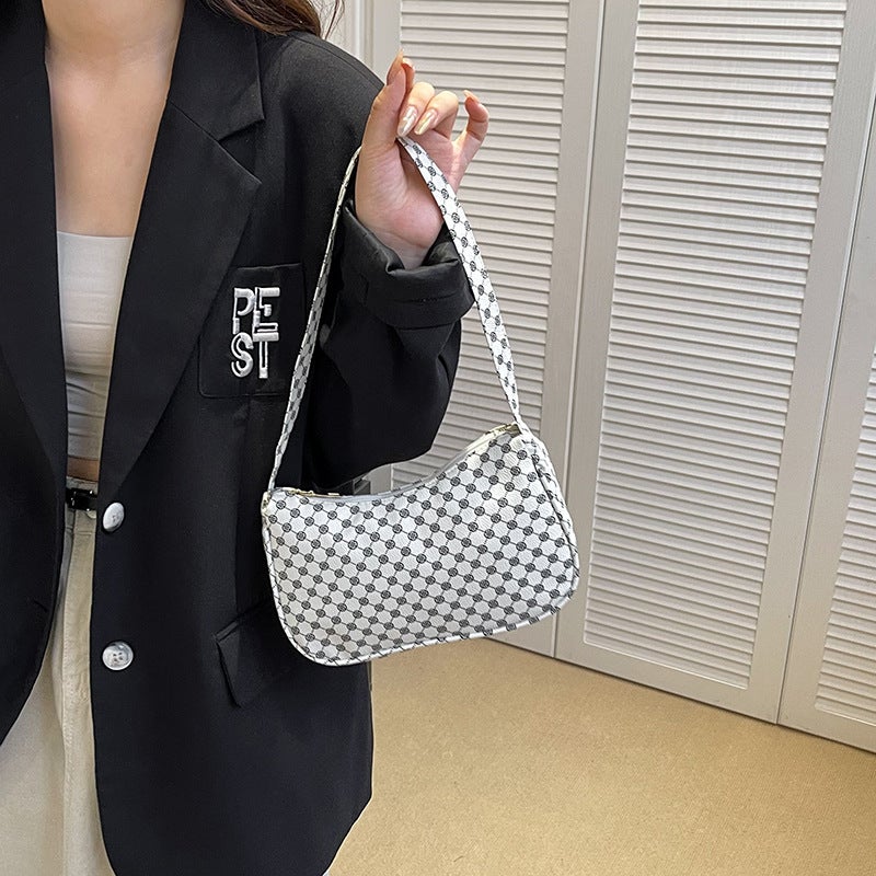 New Retro Printed Underarm Bag Online Popular Crossbody Bag Houndstooth High-Grade Polka Dot Shoulder Bag - Image 4