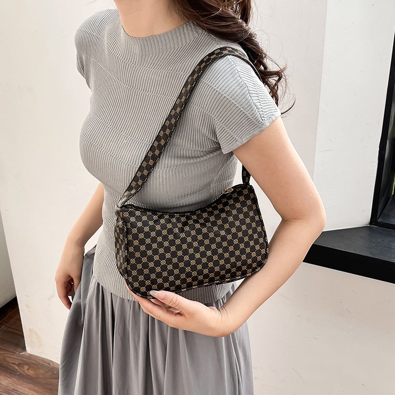 New Retro Printed Underarm Bag Online Popular Crossbody Bag Houndstooth High-Grade Polka Dot Shoulder Bag - Image 2