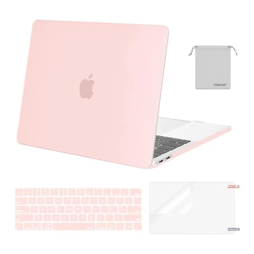 MOSISO Compatible with MacBook Pro 13 inch Case M2 2025, 2024, 2023, 2022-2016 A2338 M1 A2251 A2289 A2159 A1989 A1708 A1706, Plastic Hard Shell&Keyboard Cover&Screen Film&Storage Bag, Chalk Pink - Image 1