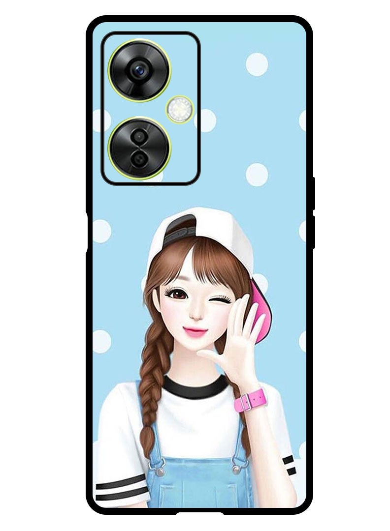 Theodor Protective Case Anti Scratch Shock Proof Bumper Cover For OnePlus Nord N30 Girl Wear Cap  - Image 1