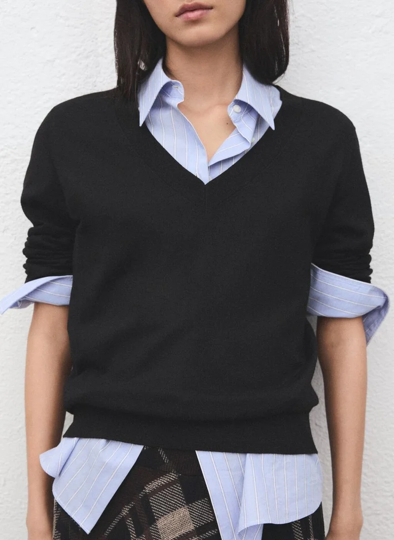 MANGO V-neck knit sweater