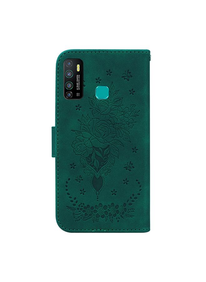 اس-توب جراب لهاتف Infinix Hot 9 X655C / Note 7 Lite، جراب جلدي منقوش بنقشة فراشة وردية - Image 3