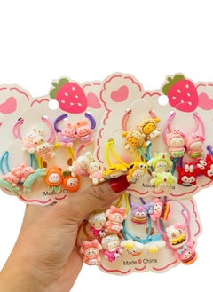 Generic Set of 30 Girls' Hair Ties and Elastics in New and Assorted Shapes and Bright Colors  - Image 1