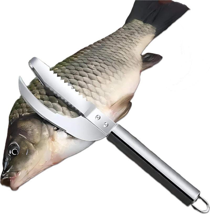 Fish Peeler - 3 in 1 Stainless Steel Fish Scaler Knife is a Kitchen Game-Changer Tool.Quickly and Easily Remove Scales, Open Fish Stomaches, Remove Bones with One Tool