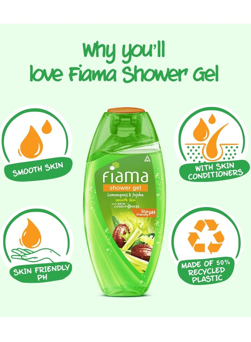 فياما جل الاستحمام فيماما، غسول الجسم بعشب الليمون والجوجوبا مع مرطبات البشرة للحصول على بشرة ناعمة، - Image 4