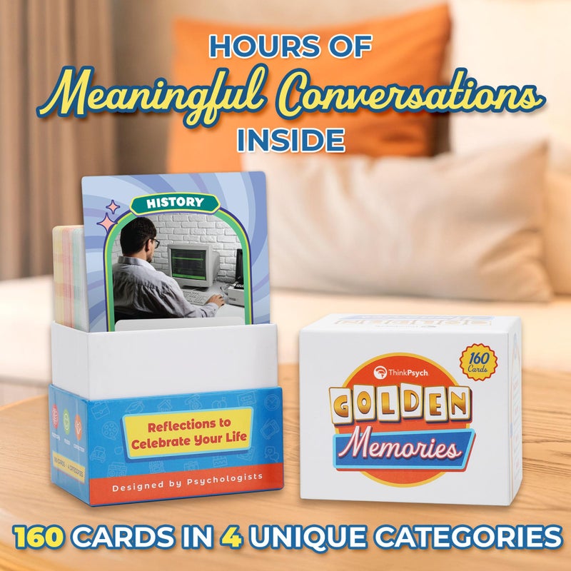 ThinkPsych Golden Memories - Conversation & Memory Game for Seniors | 160 Topics | Reminiscence Therapy | Dementia Activities for Seniors & Alzheimer Support - Image 5