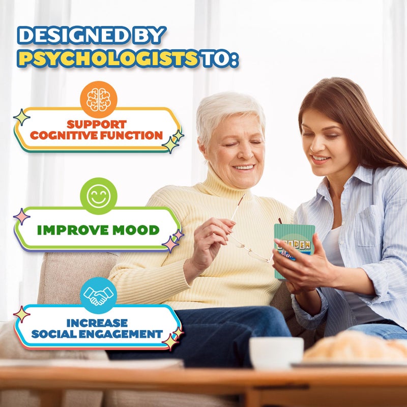 ThinkPsych Golden Memories - Conversation & Memory Game for Seniors | 160 Topics | Reminiscence Therapy | Dementia Activities for Seniors & Alzheimer Support - Image 4