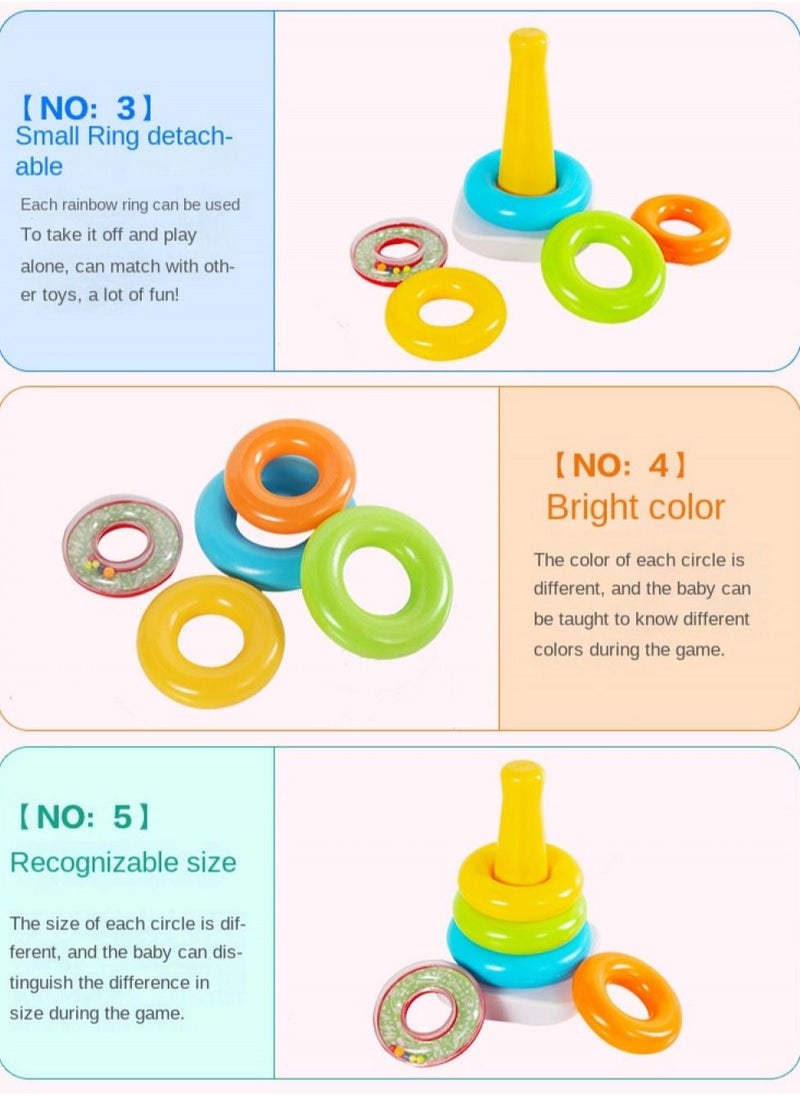 null - Baby Stacking Toy Rock A Stack, Obesity Base With 5 Colorful Rings - Image 1