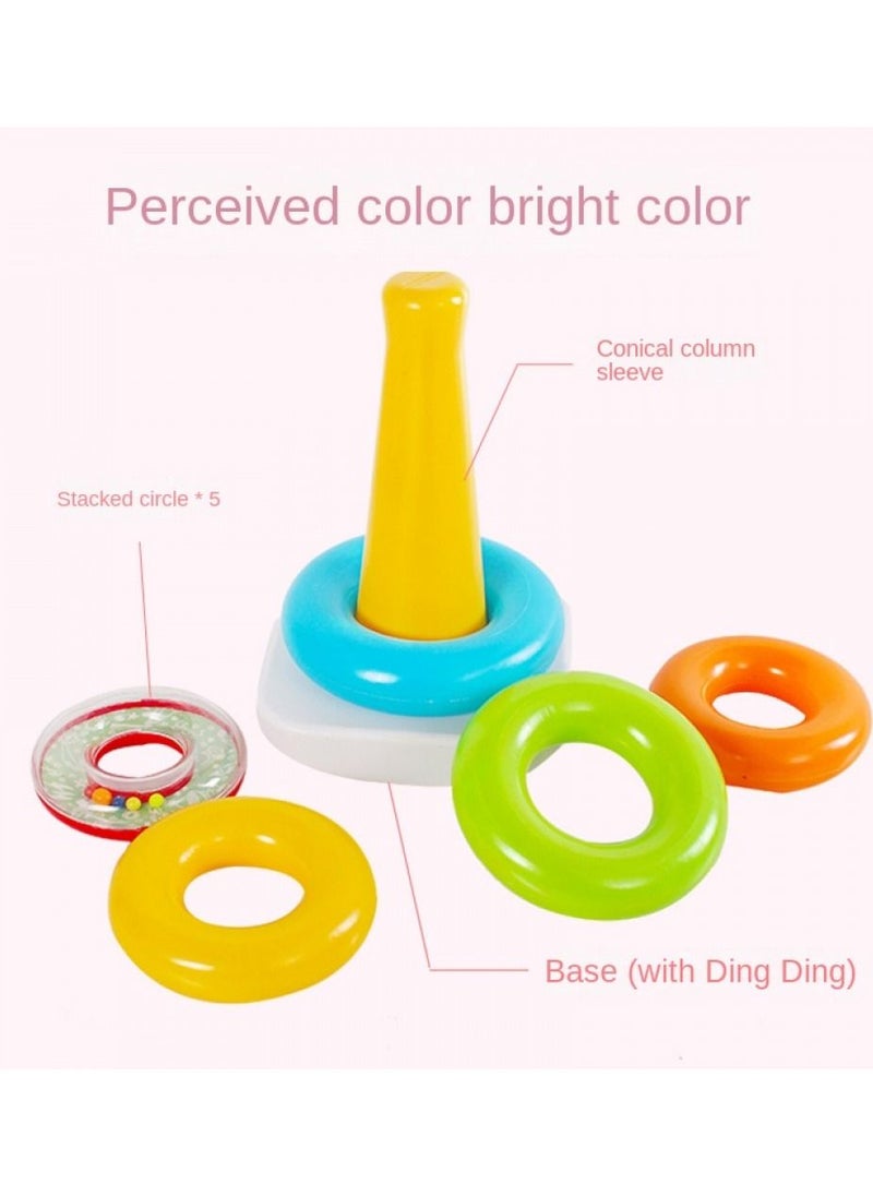 null - Baby Stacking Toy Rock A Stack, Obesity Base With 5 Colorful Rings - Image 1