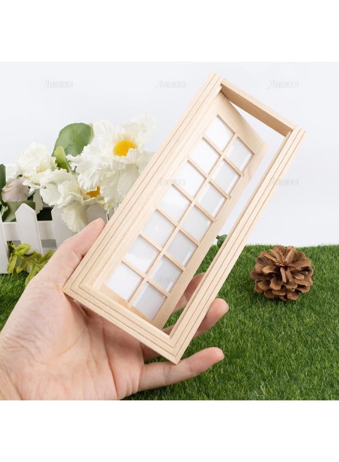 AUEAR , 1:12 Dollhouse Miniature Furniture Unpaint Wooden Doors for DIY Scene Doll Home Craft (14 Panel) - Image 4