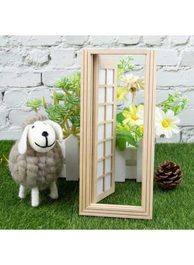 AUEAR , 1:12 Dollhouse Miniature Furniture Unpaint Wooden Doors for DIY Scene Doll Home Craft (14 Panel) - Image 3