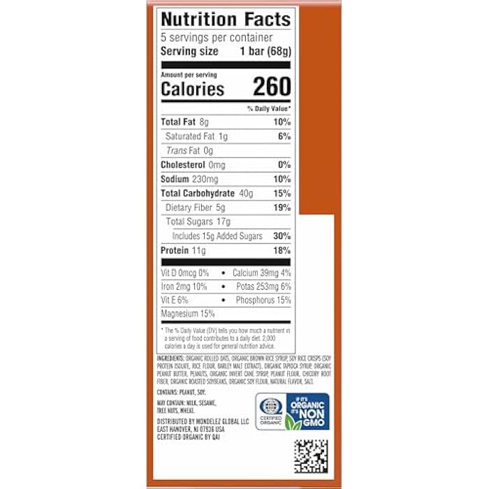 CLIF BAR - Energy Protein Bars - Crunchy Peanut Butter - Made with Organic Oats - Energy Bars - Non-GMO - (5 Pack) - Image 3