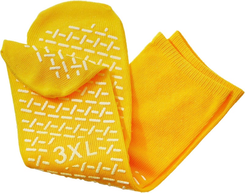 PrimeMed XXXL Slip Stopping Terrycloth Socks (Double Tread) (Extra Wide Bariatric) (Yellow) (3 Pairs) - Image 2