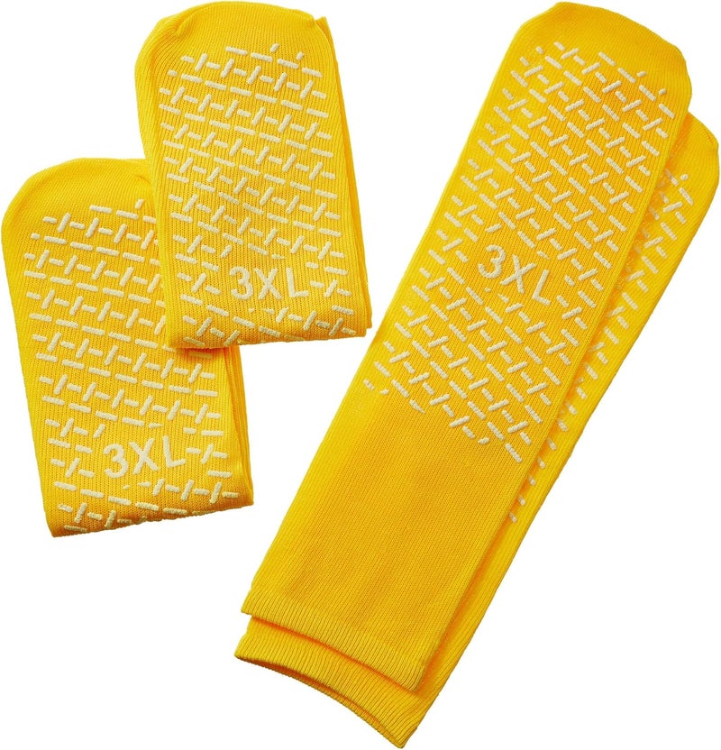 PrimeMed XXXL Slip Stopping Terrycloth Socks (Double Tread) (Extra Wide Bariatric) (Yellow) (3 Pairs) - Image 3