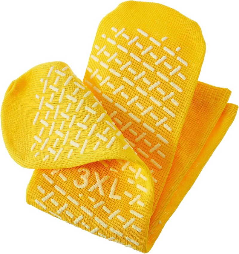 PrimeMed XXXL Slip Stopping Terrycloth Socks (Double Tread) (Extra Wide Bariatric) (Yellow) (3 Pairs) - Image 4