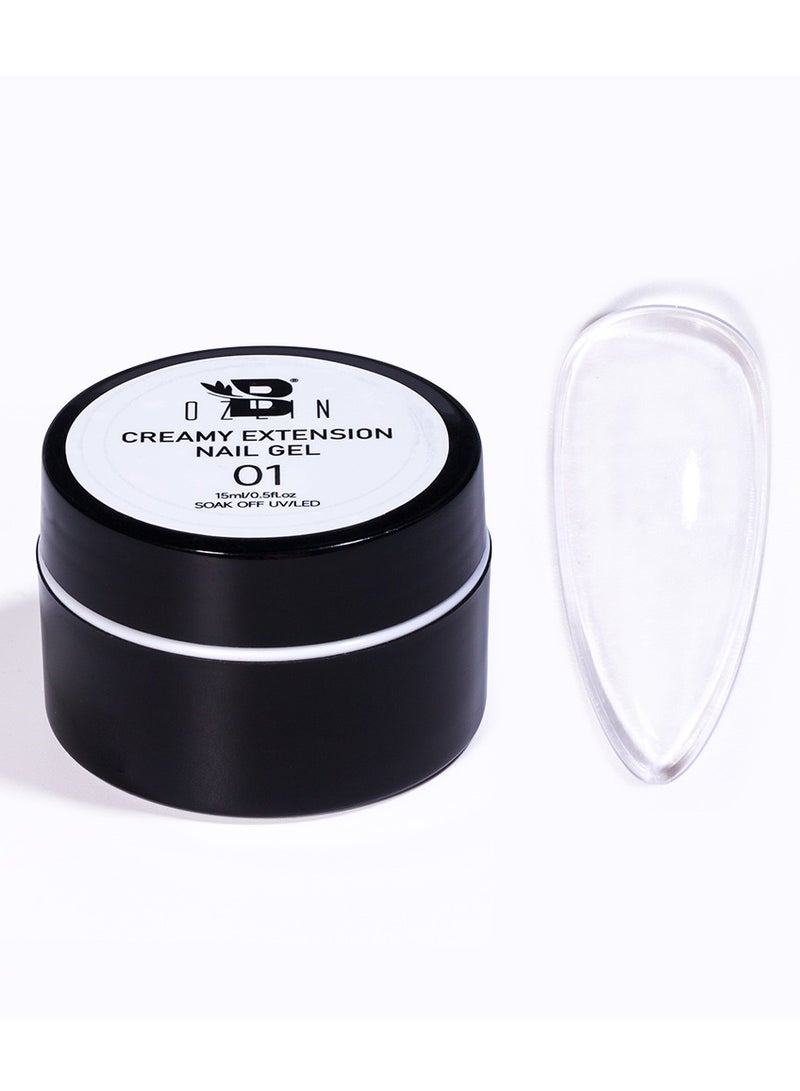Bozlin Builder Gel 15 ml Builder Nail Gels, (Requires Curing Under LED UV Lamp) Clear - Image 1