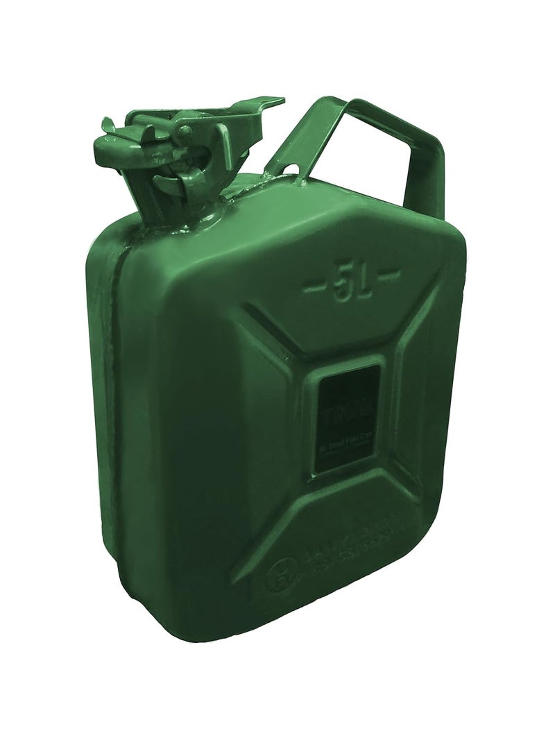 AXL's Trunk UN certified Steel Fuel Military green Jerry Can for Petrol/diesel/kerosene Storage (5 Litres) - Image 1