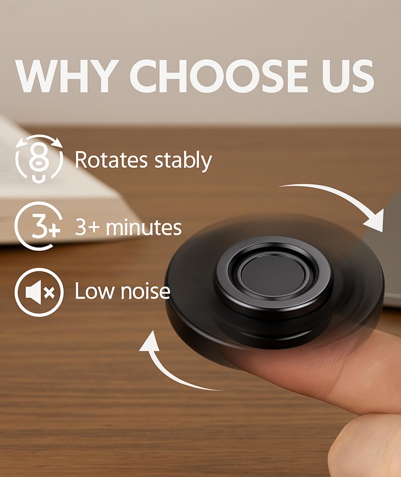 Indusoire Focus Enhancement and Relaxation Black Stress Relief Toys，Fidget Slider for Stress Relief, Adults with Smooth Quiet Operation Ideal - Image 3