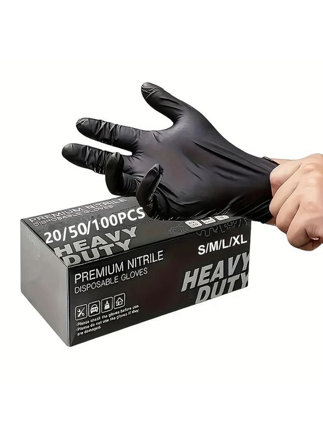 100 Pcs Black Disposable Nitrile Gloves M Size Latex Free for Kitchen Cleaning Pet Grooming Hair Dyeing - Image 2