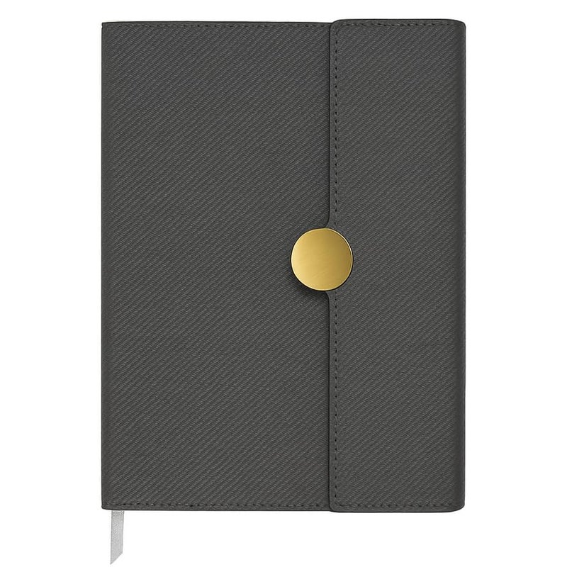 Schmick A5 Journal Notebook Diary for Men Women | Office Journal Diary Notebook with Magnetic Flip Lock and Mobile Holder Pocket (200 Ruled Pages, 6 x 8.5 Inches, 80 GSM) (Round Mag. Black) - Image 1