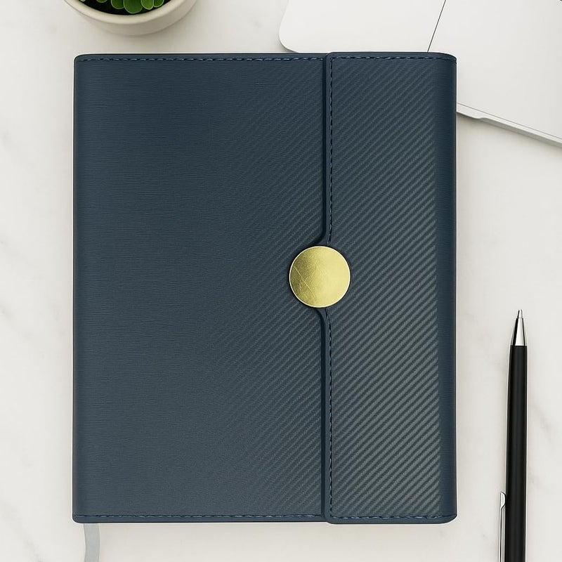 Schmick A5 Journal Notebook Diary for Men Women | Office Journal Diary Notebook with Magnetic Flip Lock and Mobile Holder Pocket (200 Ruled Pages, 6 x 8.5 Inches, 80 GSM) (Round Mag. Black) - Image 5