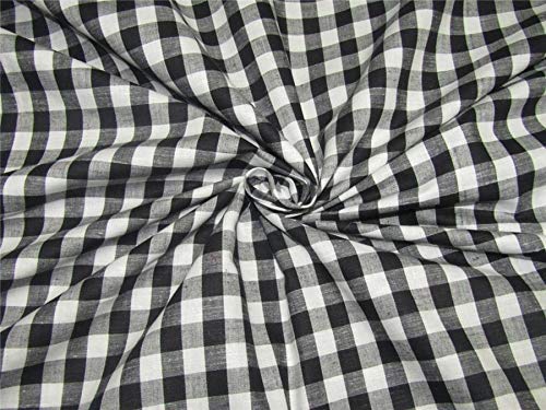 Atootfusion Black and White Cotton Blend 210 TC Fabric Width 82 Inch use for Table Cloth Fridge ac Cover Unstitched Pack of 5 Meter - Image 2