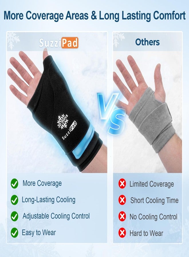SuzziPad 2PK Dual-Gel Wrist Ice Pack Wrap – 30min+ Cold Therapy for Carpal Tunnel, Arthritis & Tendonitis, Detachable Compression Sleeve for Hand, Thumb, Forearm – for Office Typing & Gym Recovery, M - Image 5
