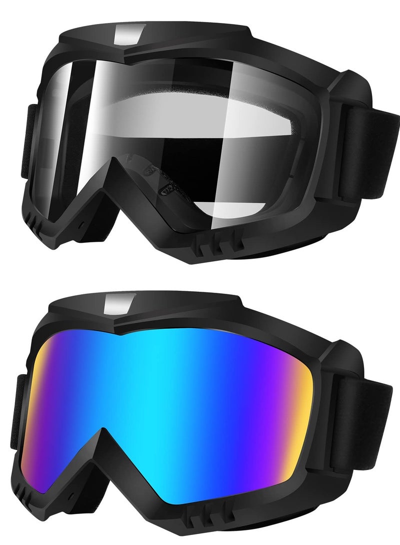 KASTWAVE Dirt Bike Goggles Motorcycle ATV Riding Ski Windproof Glasses Racing Helmet for Adults Men Women Youth Kids 2 Pack - Image 1