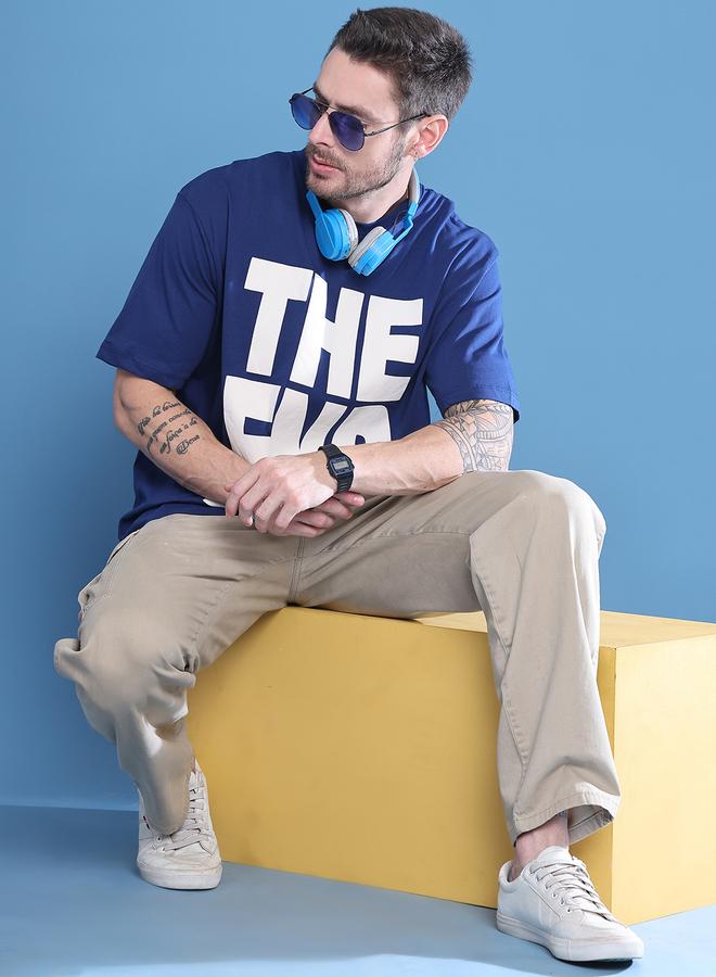 تايك تو تيشيرت رجالي واسع بطبعة جرافيك باللون الكحلي من دور - Image 5