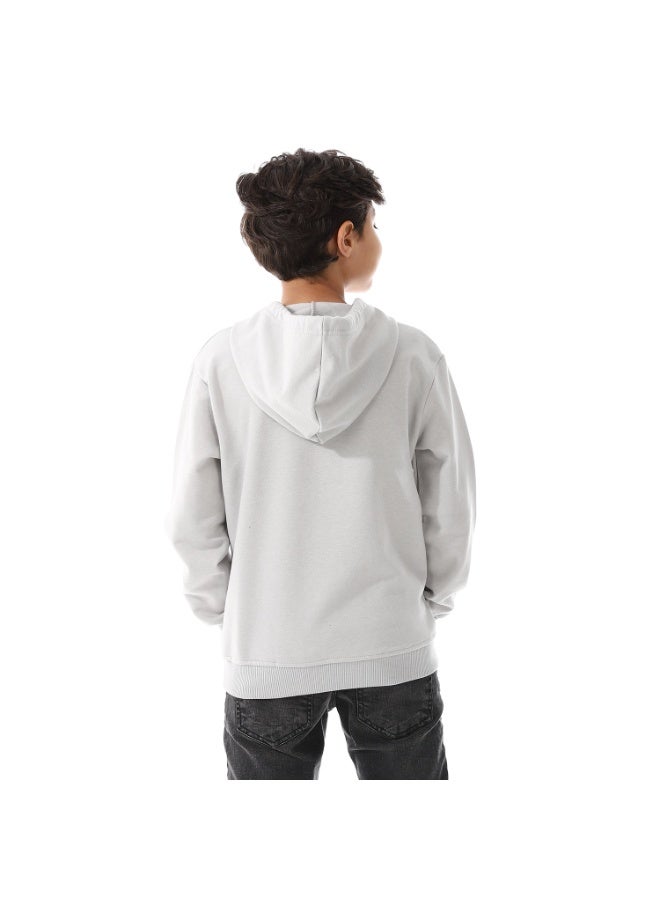 Andora Boys Hooded Long Sleeves Plain Side Pockets Sweatshirt _ SilverGrey - Image 2