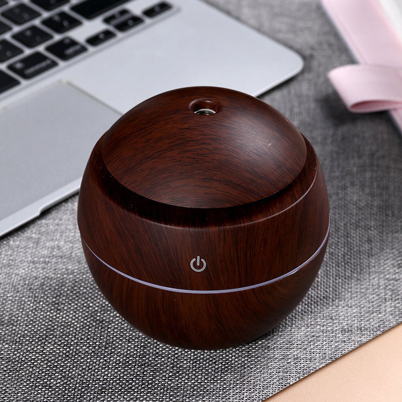 Neutral Cross-Border Mushroom Wood Grain Humidifier with Colorful Lights, Bedroom Hydration Device, Vase Aroma Diffuser, Factory Portable Home Use - Image 1