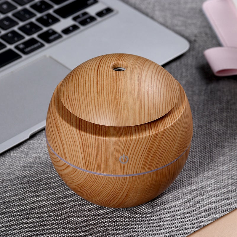 Neutral Cross-Border Mushroom Wood Grain Humidifier with Colorful Lights, Bedroom Hydration Device, Vase Aroma Diffuser, Factory Portable Home Use - Image 4