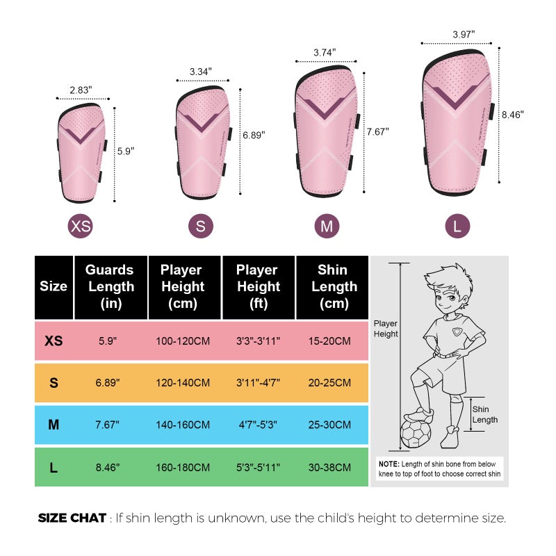 COTLIKE Soccer Shin Guards for Kids Youth Toddler - Football Protective Defender Gear Shin Guards Kids for 3-18 Years, Espinilleras de Futbol para Hombres (Pink, M) - Image 2