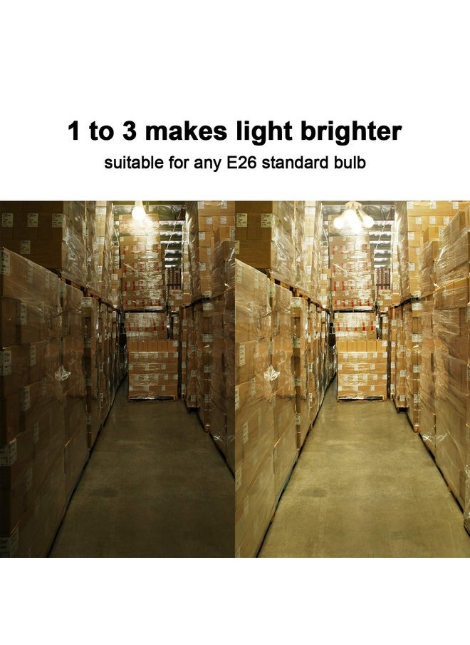 DiCUNO DiCUNO 3 in 1 E26 Light Socket Splitter Adapter, Standard Base LED Bulb Converter, 360 Degrees Adjustable 180 Degree Bendable, 3 Way Bulbs Socket Holder  - Image 4