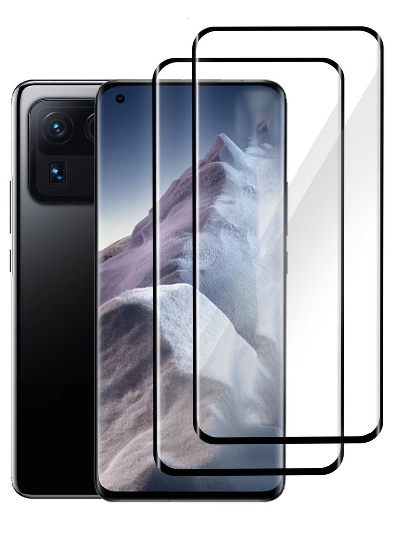 (لـ Xiaomi Mi 11 Ultra 5G) 2Pack، واقي شاشة زجاجي مقوى مضاد للبقع ومضاد للخدوش - جانب أسود - Image 1