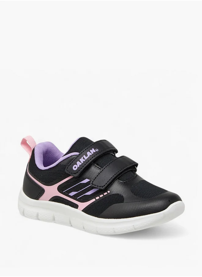 Oaklan by Shoexpress Girls Logo Print Sports Shoes with Hook and Loop Closure
