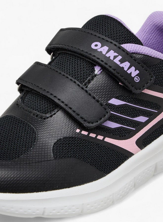 Oaklan by Shoexpress Logo Print Sports Shoes with Hook and Loop Closure  - Image 4
