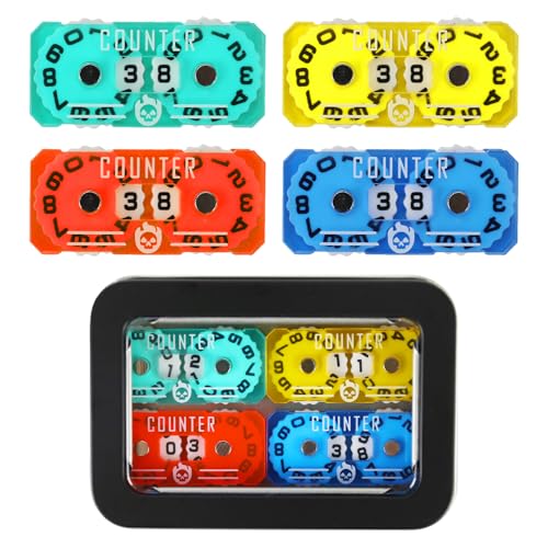 FIGURESLAB 4Pcs MTG Life Counter Twin Digits with Metal Box Health Tracker Life Counter for MTG Magic Card Games Accessories Compatible with Magic The gatering Tabletop RPG DD CCG TCG Board Games - Image 1