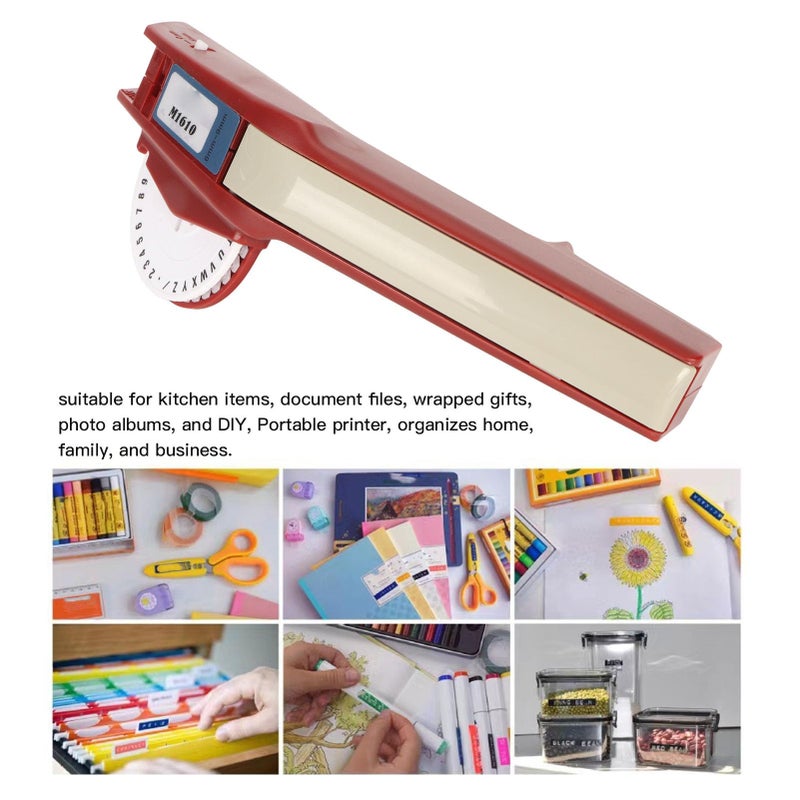Manual Embossing Label Maker Portable Printer with 36 Characters for Home Office DIY Crafts - Image 3