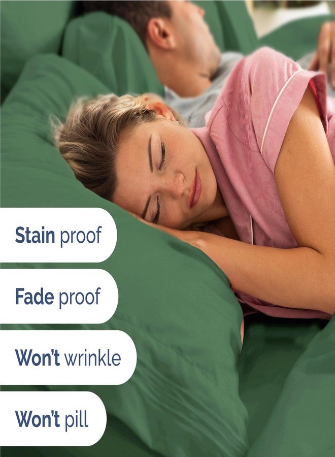 سي جي كيه إنليمتد طقم ملاءات سرير كامل الحجم مكون من 4 قطع - طقم ملاءات سرير مريح وجيد التهوية وبارد - مفروشات فاخرة مناسبة للفنادق للنساء والرجال والأطفال والمراهقين والفتيان والفتيات - جيوب عميقة، ناعمة، مقاومة للتجاعيد - معتمد من Oeko-Tex - أخضر زمردي - Image 5