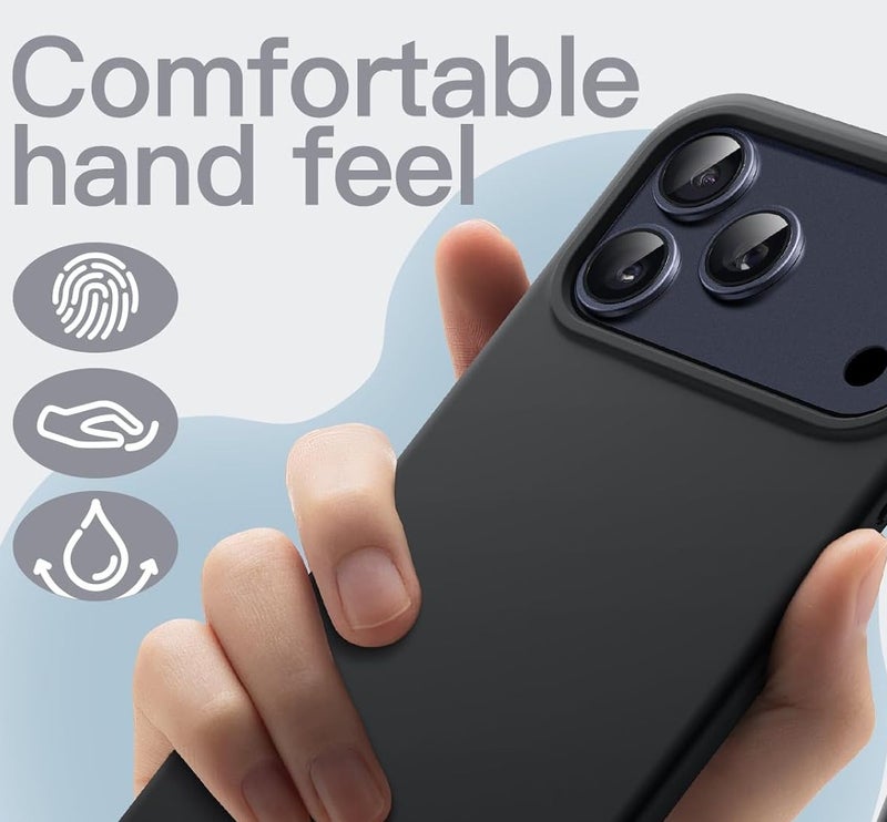 غطاء iPhone 17 Pro Max – حافظة ناعمة من السيليكون السائل مقاومة للصدمات، مع بطانة داخلية من الألياف الدقيقة (مايكروفايبر) وطبقة خارجية مقاومة للخدش. - Image 4