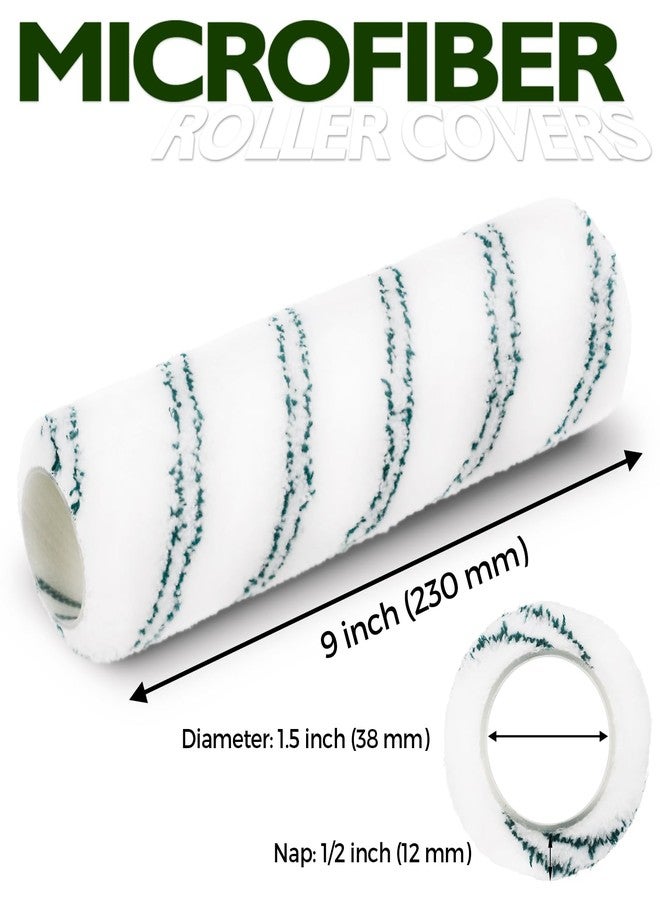 PinStone 18 Pack 9" x 1/2" Nap Microfiber Paint Roller Covers, Lint-Free Microfiber Covers Refills, Naps for 9 Inch Roller Frame, Ideal for All Paints and Stains, House Painting Supplies - Image 2