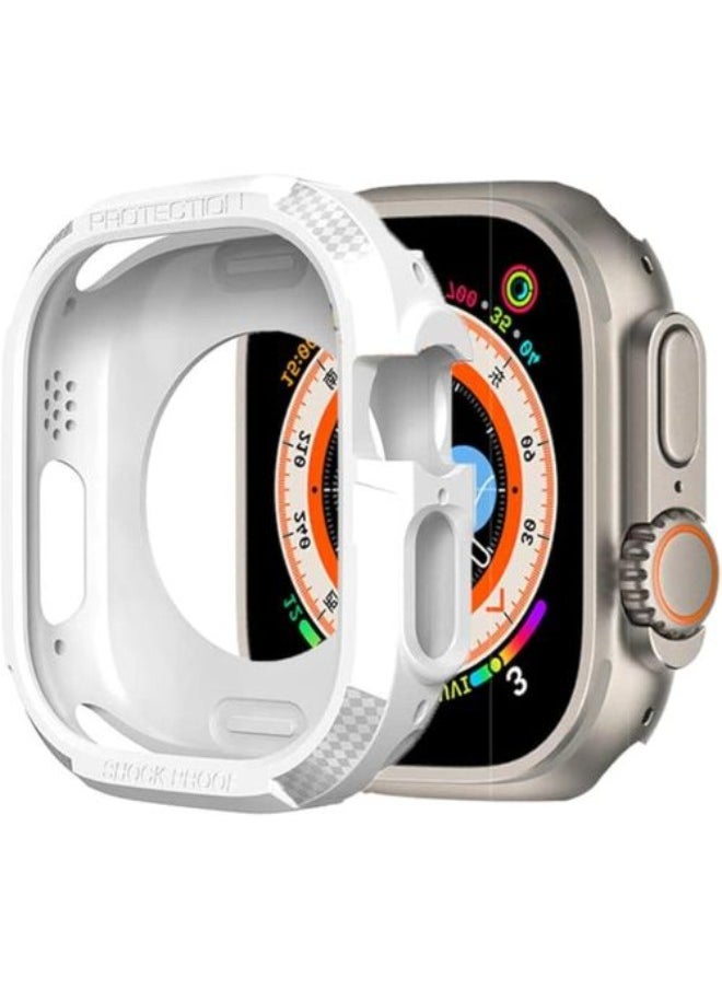 Generic - Exclusive Rugged Armor For Apple Watch Ultra Durable TPU Case For Apple Watch Ultra 2 - 49MM Case Series 9 - White. - Image 1