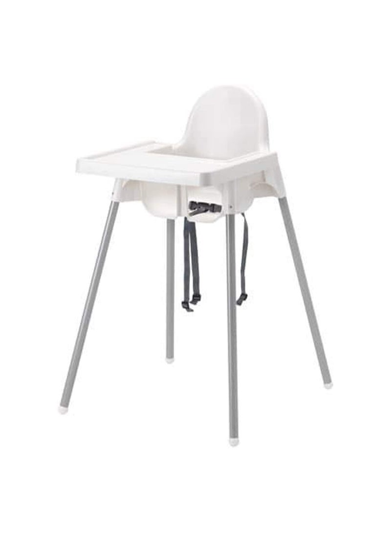بلومنغ تايم كرسي طعام مرتفع قابل للتحويل 3 في 1 مع صينية قابلة للإزالة، خالٍ من مادة BPA وتصميم سهل التنظيف للأطفال من عمر 6 أشهر فما فوق (أبيض) - Image 1