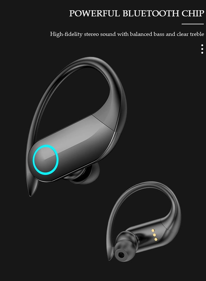 DUNISO Bluetooth Headphones Wireless Earbuds 13hrs Playtime Wireless Charging Case Digital Display Sports Ear buds with Earhook Premium Deep Bass IPX5 Waterproof Over-Ear Earphones for TV Phone Laptop - Image 4