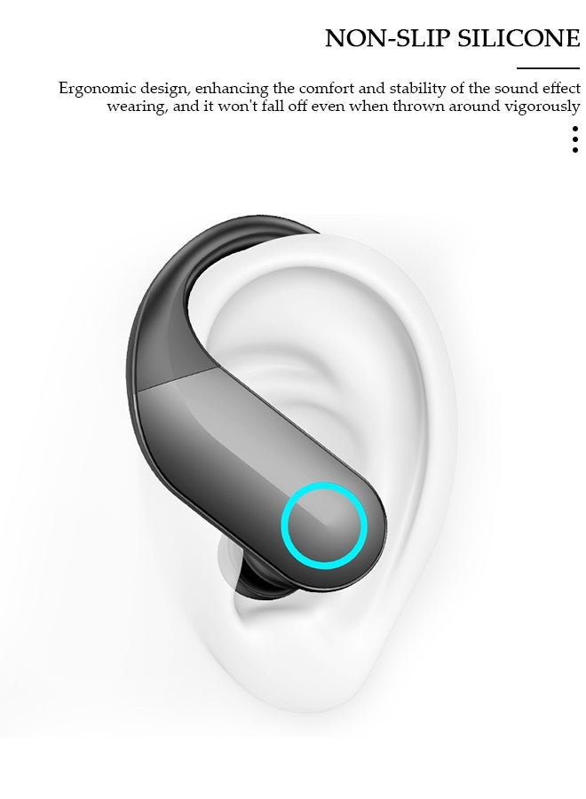 DUNISO Bluetooth Headphones Wireless Earbuds 13hrs Playtime Wireless Charging Case Digital Display Sports Ear buds with Earhook Premium Deep Bass IPX5 Waterproof Over-Ear Earphones for TV Phone Laptop - Image 3